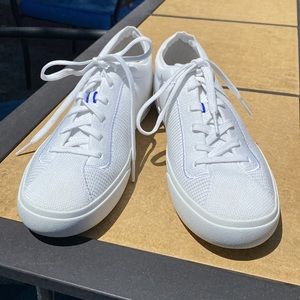 Rothy’s bright white lace up sneakers, size 9